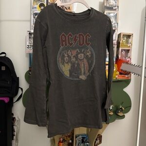 AC/DC Graphic Mini Dress - Dark Gray